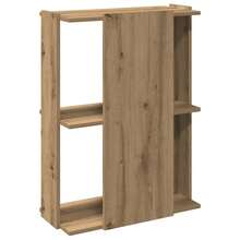 Libreria Larryhot a 3 ripiani in rovere artigianale 60x30x80 cm, robusta e durevole, facile da montare, stile decorativo, adattA, Per riporre soprammobili, statuette, libri, piccoli oggetti, ecc. - Castano - Visualizzare 6