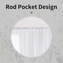 Weeping Flower Sheer Window Curtain Panels - Pair, Header Included, Farmhouse Decor, Floral Curtains For Living Room, Bedroom & Dining Room,39.37*78.74in - 綠色 - 查看 7