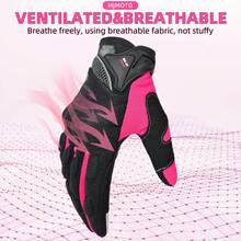 MJMOTO Guantes de moto de verano para mujer en color rosa, guantes de carreras de motocross de dedo completo para mujer, guantes de ciclismo y motocicleta con pantalla táctil - A - Ver 5
