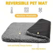 Lit auto-chauffant pour chat, tapis de lit auto-chauffant ultra-doux pour chien, coussin auto-chauffant lavable antidérapant pour animaux de compagnie pour une utilisation intérieure/extérieure pour chats et chiens de taille moyenne/petite - isolation supérieure en peluche, isolation intermédiaire en feuille d'étain, fond antidérapant - Blanc - Voir 7