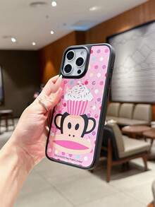粉色官方授权 Paul Frank 纹理手机壳，全方位防震摄像头保护，适用于 13/14/15/16 Pro Max - 彩色 - 查看 4