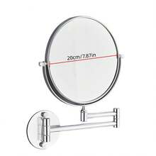 Wall Mounted Bathroom Mirror - 1X/3X Magnifying Makeup Mirror, Double-Sided Magnifying Mirror, Extendable Wall Mounted Bathroom Magnifying Mirror, 360 Degree Rotation - Chrome - View 10