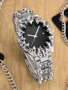 1 Piece Of Men's Appearance Paw Design Fashionable European And American Retro Style Unique Niche Personalized Waterproof Quartz Watch