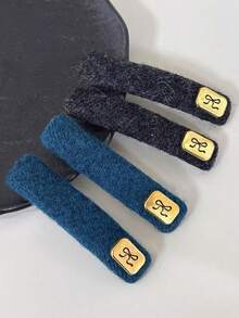 1pc Polyester Casual Bow Hair Clip, Square Bow Design, Suitable For All Seasons, Winter Outfit For Women, Bows, Cute, Claw Clips, Hair Claws, Hair Slide, Hair Barrettes