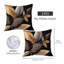 MEMNUN 1个/2个 17.7*17.7英寸（45*45厘米）/19.69*19.69英寸（50*50厘米）/15.75*15.75英寸（40*40厘米） 黑金花叶印花抱枕套，单面印花，涤纶面料，适用于家居装饰、客厅、沙发、卧室、汽车等场所。 - 彩色 - 查看 15