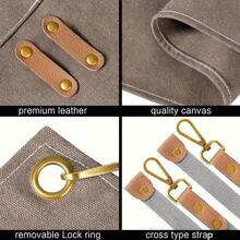 [Durable Apron] Multi-Pocket Apron | 1pc | Polyester Blend | Adjustable Strap | Coffee Bars, Restaurants | Stylish Workwear | Durable - màu đen - Xem 9