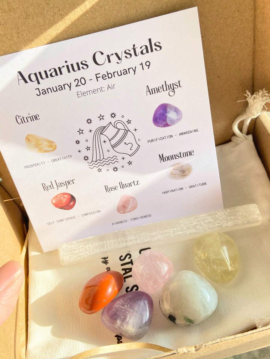 1 Set Constellations Crystals Gift Set, Zodiac Signs Healing Crystals Birthstones Astrology Crystals Healing Stones Gifts