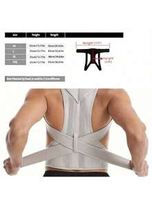 背部支撑姿势矫正器适合秋冬季男女，肩部矫正器，可调节全背部支撑，缓解上背部和下背部 - 脊柱侧弯、驼背、驼背、胸椎，脊椎矫正器运动腰带适合锻炼家庭运动和散步 - 彩色 - 查看 4