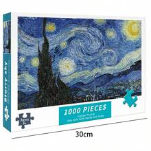 1000 片高难度精美拼图，包括中国画《清明上河图》，以及威尼斯、水上城市、世界著名风景、罗纳河上的星夜、樱花庄园等各种风景拼图，非常适合成人消磨时间，完美的生日、节日、万圣节、圣诞节、礼物，高品质精致包装！