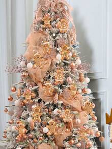 6 pièces Ensemble d'ornements de Noël en verre soufflé fait à la main - Style glamour, Père Noël, Bonhomme en pain d'épices, Designs d'arbres de fête, Pas d'électricité ou de plumes nécessaires pour la décoration de l'arbre de Noël