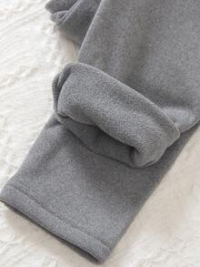 2pcs/Set Tween Girls Thick Thermal Lined Leggings, Solid Color Slim Fit Long Pants, Autumn/Winter