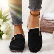 Women's Snow Boots And Women's Loafers, Featuring A Slip-On Design, Plush-Lined Interior, Windproof And Warm Properties, Lightweight And Non-Slip Performance, Casual And Sporty Style, Stylish And Versatile Look, Machine Washable, Suitable For Dating, Shopping, Walking And Office Wear, Are Ideal Choices For New Year Gifts And Valentine's Day Gifts. - 黑色 - 查看 2