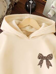 Young Girls' Cartoon Pattern Warm Sweatshirt - Apricot - View 3