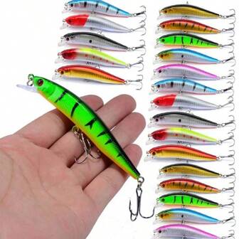 1pc Minnow Fishing Lure 95mm 8g Floating Hard Bait Wobbler Jig Bait Crankbait Carp Striped Bass Fishing Tackle SwimBait