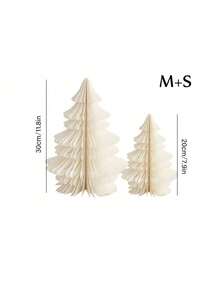 一套人造圣诞树，小型纸蜂窝球圣诞树，圣诞折纸装饰，圣诞礼物，圣诞派对装饰，家居装饰，餐桌中心摆件，生日圣诞装饰，房间装饰，冬季圣诞装饰，家居圣诞礼物，圣诞装饰 - 彩色 - 查看 12