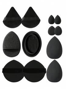 Conjunto de 15 Peças de Pincéis de Maquiagem e Esponjas de Beleza, incluindo 3 Pincéis + 4 Esponjas Ultra Macias e Não Absorventes + 7 Borlas de Pó Amigáveis para Viagem (Formato de Polegar/Triângulo/Celular/Pêssego) para Base de Maquiagem Suave e Perfeita, Pronto para Viagem, Conjunto de Pincéis, Kit de Pincéis de Maquiagem, Conjunto de Pincéis de Maquiagem, Kit de Maquiagem Completo, Conjunto de Pincéis de Maquiagem, Kit de Maquiagem Completo, Kit de Pincéis, Conjunto de Pincéis de Maquiagem, Conjunto de Presentes de Maquiagem