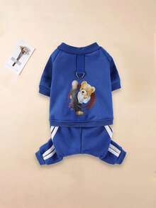 Warm Thickened 4-Leg Teddy Bear Pattern Sweatshirt For Small Pet Dogs & Cats, Outdoor Leash Suitable For Autumn/Winter - Multicolor - View 21