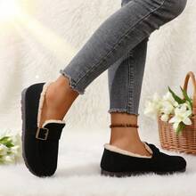 Women's Snow Boots And Women's Loafers, Featuring A Slip-On Design, Plush-Lined Interior, Windproof And Warm Properties, Lightweight And Non-Slip Performance, Casual And Sporty Style, Stylish And Versatile Look, Machine Washable, Suitable For Dating, Shopping, Walking And Office Wear, Are Ideal Choices For New Year Gifts And Valentine's Day Gifts. - 黑色 - 查看 5