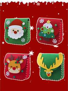 1pc Christmas Gift Bag, Handmade Mini Shoulder Bag, Felt Christmas Gift Bag, DIY Craft Kit, Christmas Eve Apple Bag, Candy Bag, Handmade Gift Suitable For Children