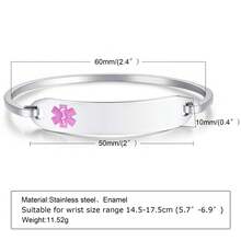 1pc Customizable Stainless Steel Laser Engraved Medical Alert Bracelet, Women Daily Gift,Silver,Stylish,Colorful,Vintage,Unisex,Hipster,Simple,Casual,Custom,Personalized,Unique,Ideal Gifts For Him,Ideal Gifts For Her,Her,Boyfriend,Girlfriend,Dad,Mom,Family,Friends,For Anniversaries,For Birthdays,For Graduation,For Prom,For Party,New Year Glamour - Style - View 10