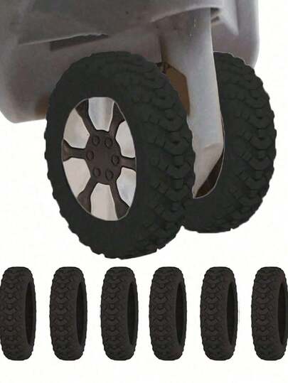 Capa protetora de rodas de bagagem com 8 peças para homens e mulheres, capa de silicone para 8 malas com rodas giratórias, capa de silicone para carrinho, itens essenciais para viagem, itens essenciais para cruzeiro, itens essenciais para dormitório, capa protetora de rodas portátil para viagens, acampamento ao ar livre, praia, férias de verão, volta às aulas