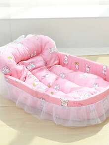 四季皆宜的保暖宠物窝，精致蕾丝面料，柔软材质，适合车载宠物临时床、宠物休息睡眠床，最贴心的宠物生日礼物，宠物用品，宠物垫 - 彩色 - 查看 3