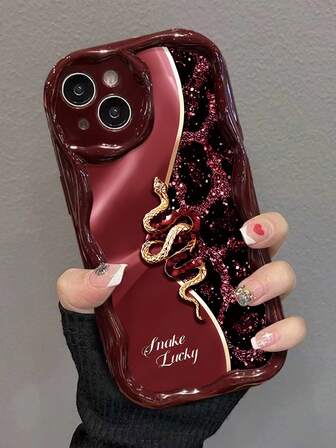 Funda de teléfono suave con estampado de piel de serpiente compatible con iPhone 16/16 Pro/16 Pro Max/15/XR/7P 8P/P12 Pro Max/P13 Pro Max/P14 Pro Max/P13/P14/P11/P12/P14, cubierta protectora gruesa y elegante para XS/S/XS Max/7 8 GES2