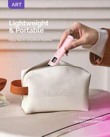 Handheld UV Light For Gel Nails, Mini Portable Cordless Nail Lamp With LCD Display, Eye-Protective Cover, Flash Curing For Glue Pink - Pink - View 3