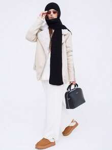 1 szt. Damski, jednokolorowy, swobodny, dzianinowy szalik z kapturem, miękki i wszechstronny, odpowiedni na wyjścia, do codziennych dojazdów, jesień/zima