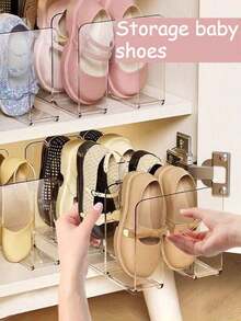 儿童鞋架/鞋盒，粉色和透明色，适合婴幼儿，ABS材质，纯粉色和纯透明色可选，适用于托儿所、儿童房、玄关或浴室。 - 彩色 - 查看 3