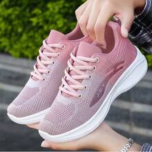Zapatos deportivos casuales de suela blanda, zapatos individuales transpirables, zapatos de malla, zapatos para correr de suela gruesa - Rosa - Ver 5