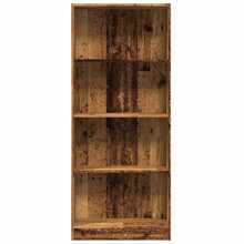 Libreria Larryhot in legno vecchio 60x24x143 cm in legno ingegnerizzato, resistente e durevole, facile da montare, stile decorativo, adattA, Per riporre soprammobili, statuette, libri, piccoli oggetti, ecc. - Castano - Visualizzare 4