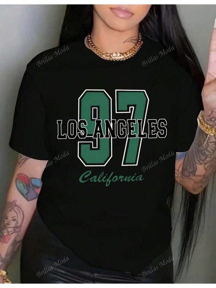 disfraz halloween hombrePlayera casual estampada con números y letras, cuello redondo y mangas cortas para primavera y verano, ropa de mujerplayera de hombretwilight - Negro - Ver 1