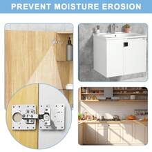 4pcs Cabinet Hinge Repair Plates, Stainless Steel Hinge Repair Kit, Cabinet Hinge Mounting Bracket Set, Kitchen Cabinet Door Hinge Repair Plates Set With Cabinet Door Installation Screws - Silver - View 5