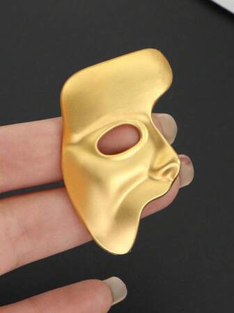 1PC Opera Phantom Mask Brooch Art Retro Matte Gold Face Mask Brooch Premium Suit Accessories Alloy Metal Suitable For Clothes, Shirts, Ties, Suit Lapels, Jackets, Backpacks Accessories Brooch Jewelry Costume Accessories Bag Charms Office Accessories Christmas Gift
