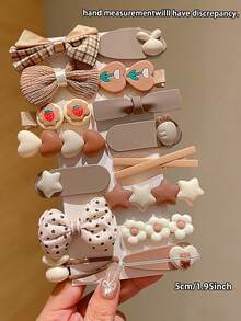 15pcs/Set Cute Colorful Hair Clips For Girls - Multicolor - View 2
