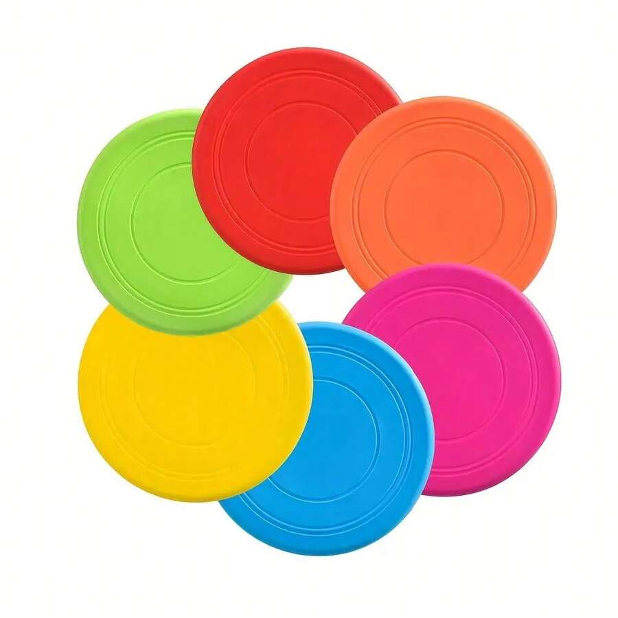 6 Peças Disco Voador Colorido para Cachorro, Brinquedo Voador de Silicone Macio Adequado para Cães e Filhotes; Brinquedo Recuperável e Flutuante, Disco de Treinamento Não Danificado pelos Dentes, Adequado para Praia/Piscina/Parque e Recreação ao Ar Livre; Disco Interativo Leve e Durável para Arremesso