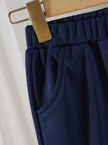 Young Boy2 Pieces Outfit, Long Sleeve Casual Suit With British Style, Suitable For Spring, Autumn And Winter - Blue - View 7