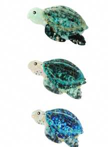 1个亚克力海龟发爪夹，适合日常佩戴，秋冬季发夹，女士度假装扮及夏季海滩造型发饰。 - 彩色 - 查看 10