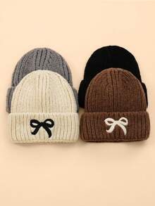 1 pieza Gorro de punto con doble pompón de animal de dibujos animados para niños, gorro de punto súper adorable y cálido para niños y niñas pequeños, adecuado para uso al aire libre en otoño/invierno, gran regalo para cumpleaños y festividades - Multicolor - Ver 3