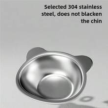 1 件装不锈钢猫耳加高宠物碗，猫狗通用，易清洗，防碎，保护宠物颈部，食盆