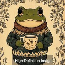 1 幅带框/无框舒适 Cottagecore 植物青蛙育儿室墙壁艺术帆布海报印刷极简主义异想天开的民间艺术美学装饰画，适用于公寓、客厅、卧室、现代家居装饰 - 彩色 - 查看 6