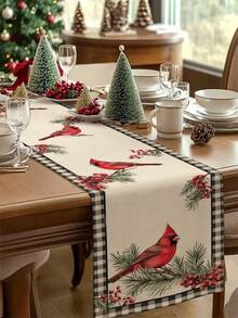 1 件圣诞鸟桌旗、圣诞装饰桌旗、圣诞亚麻桌旗、桌旗、桌旗、1 件桌旗、4 件餐垫、1 件靠垫套、3 件产品可用、冬季季节性家居装饰室内外派对用品、圣诞家居装饰、圣诞房间装饰、圣诞派对装饰品 - 彩色 - 查看 15