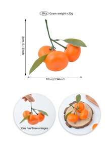 3 件人造橙子迷你橘子塑料水果人造橙子模型道具婚礼家庭派对厨房装饰、情人节、礼物生日毕业、假植物 - 3PCS橘子 - 查看 7