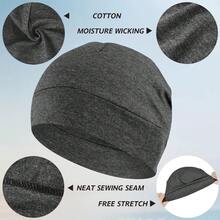 1Pc Women Elastic Turban Beanie Soft Cotton Bonnet Muslim Hijabs Head Wrap Chemo Hat