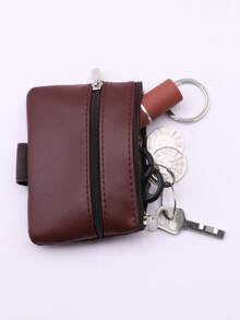 1pc Portable Wrist Coin Purse Morning Jog Key Pouch With Wrist Strap Zipper Solid Color Pouch Compact Credit Card Holder Product Size: 11cm*7.5cm*1cm For Men Money Wallet Mini Wallet Purse Wallet Coin Wallet - Multicolor - View 8