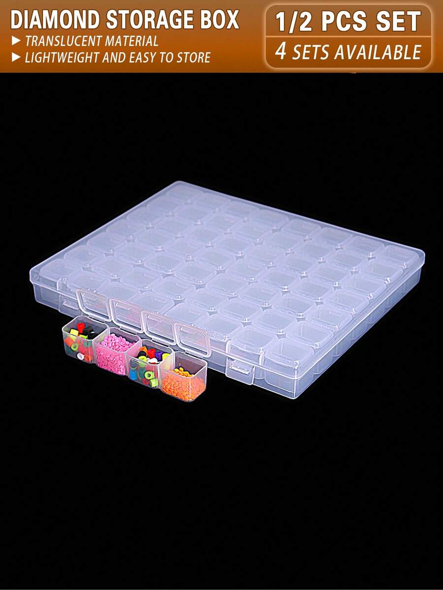1pc/2pcs DIY Diamond Painting Storage Box, Diamond Organizer Box With ...