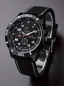 1 件/3 件/5 件/6 件/套男士硅胶赛车运动时尚数字表盘石英表组合套装（无盒） - 均碼 - 查看 17