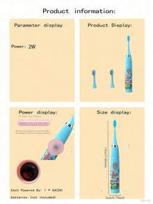 Electric Toothbrush, Smart Cartoon Soft Bristle Toothbrush With Replacement Brush Heads