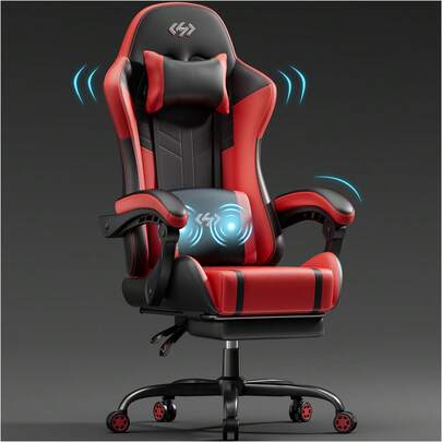 HLONONE Silla Gaming, Silla de Oficina Ergonómica, Silla Gamer de Carreras con Cómodo Reposacabezas y Cojín Lumbar, Silla de PC para Adultos y Adolescentes, Silla Giratoria de 150 Kg, Altura Ajustable